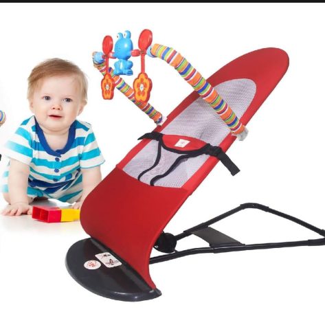 Foldable Soft Newborn Baby Bouncing Chair, Baby Bouncer Seat Safety Balanced Rocking Bouncer